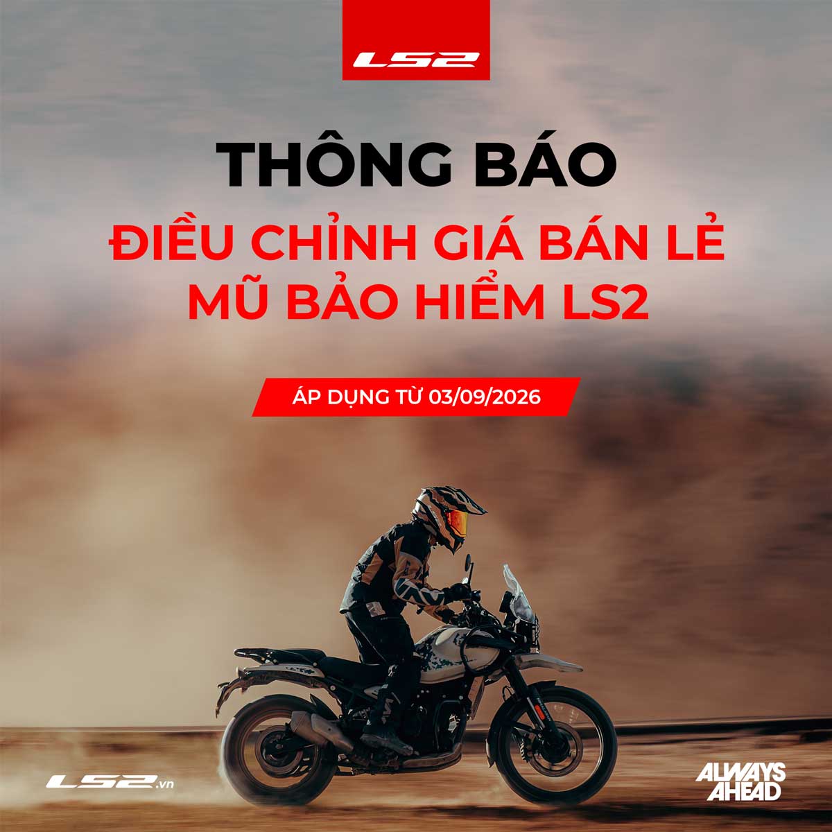 Thông báo cập nhật giá bán lẻ nón bảo hiểm LS2