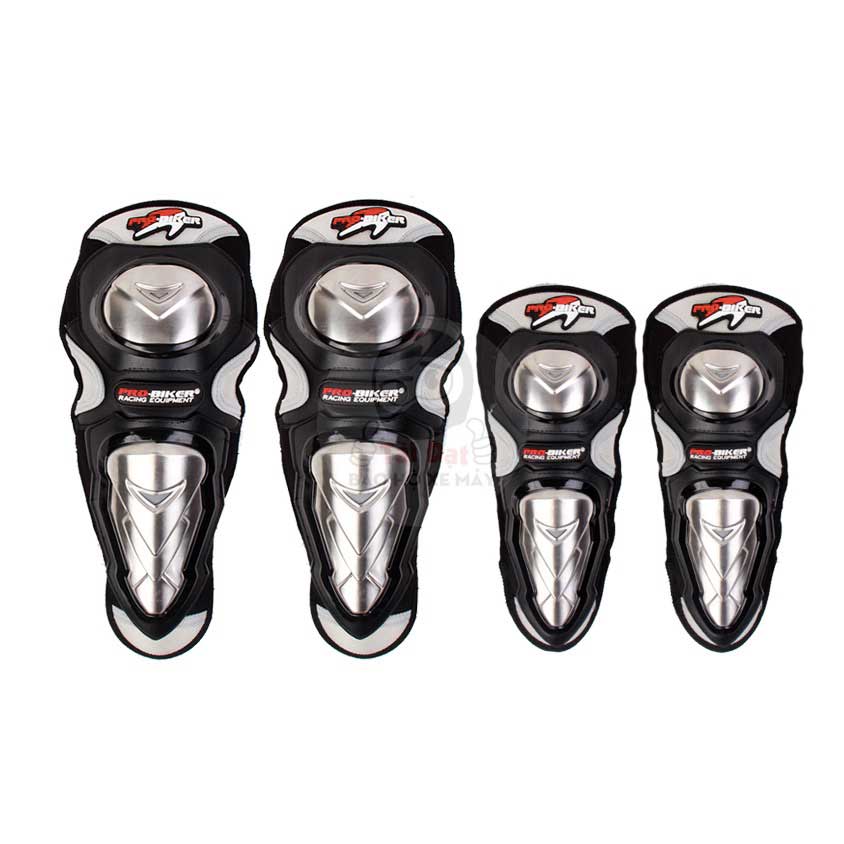 Bó gối kim loại inox Pro-Biker (2 Tay + 2 Chân)