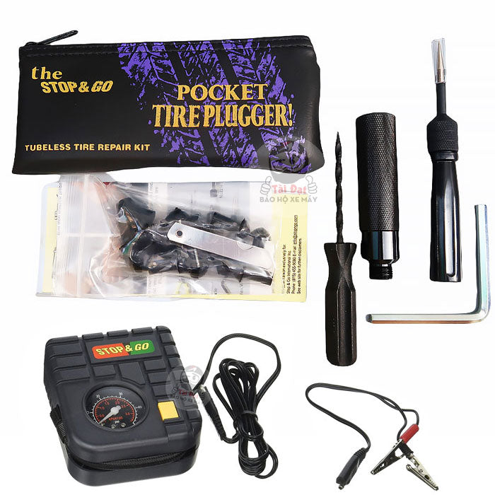 Bơm vá xe Stop&Go có bơm điện 6000
