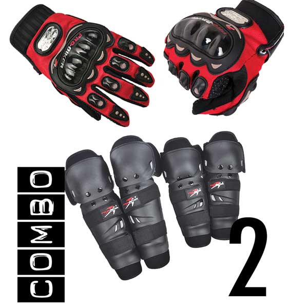Combo 2: Găng tay + Bó gối Pro-biker