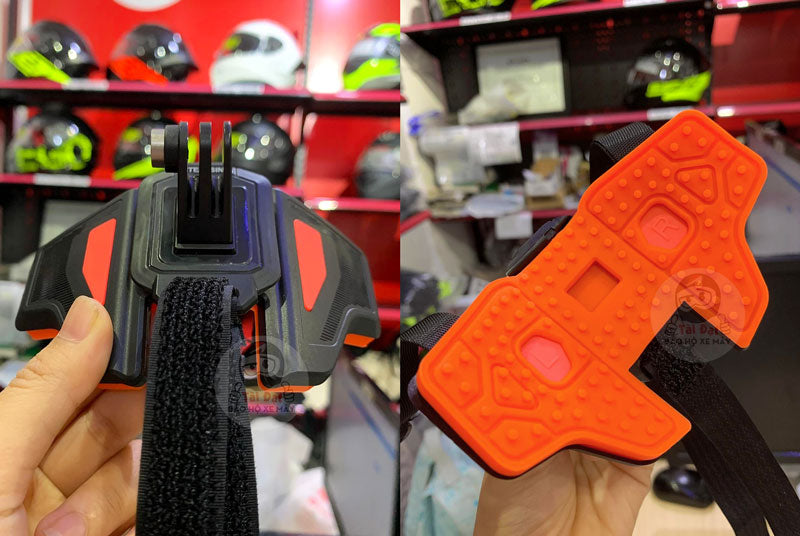 Gắn GoPro cằm mũ fullface Telesin