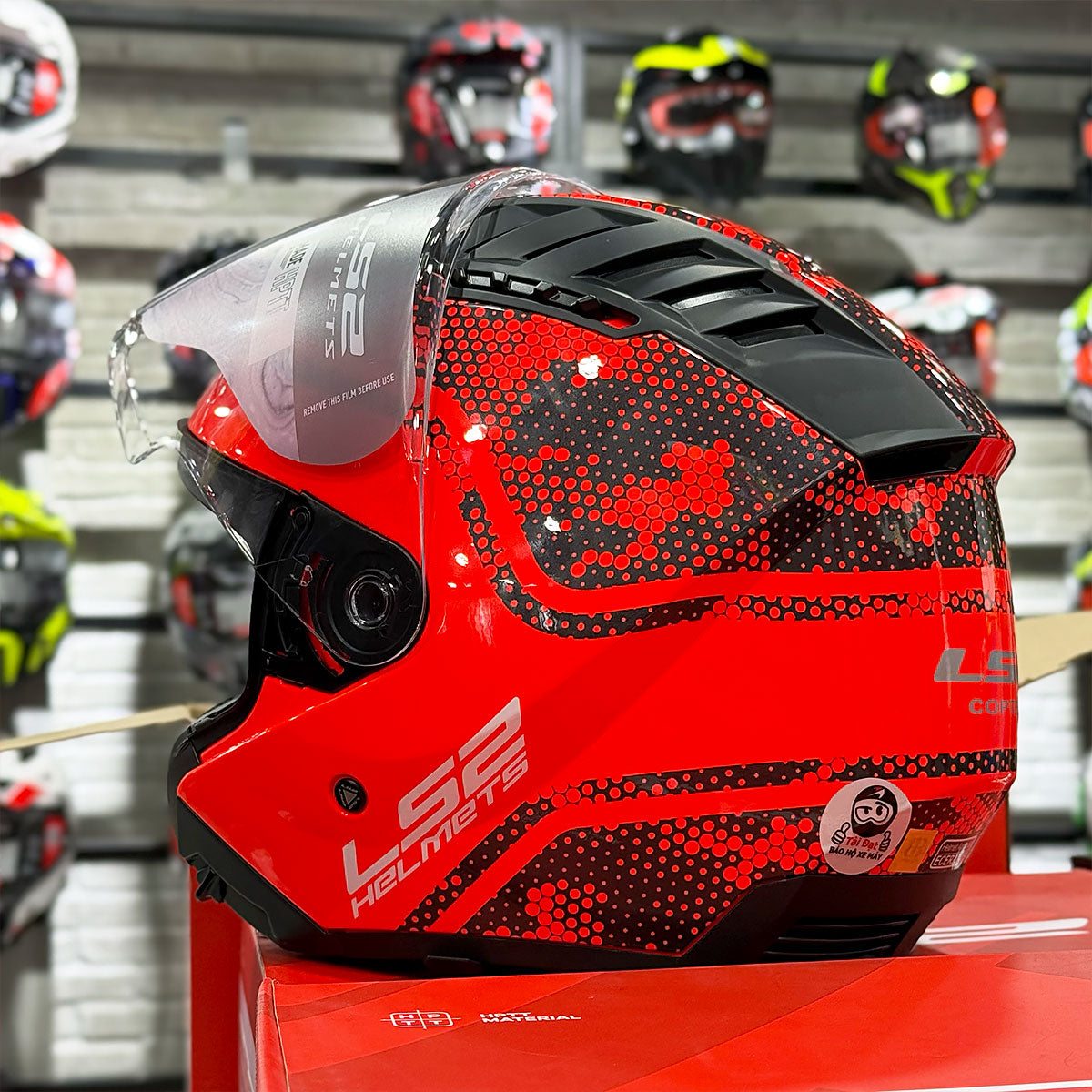 LS2 OF600 Copter Mesh Red Helmet