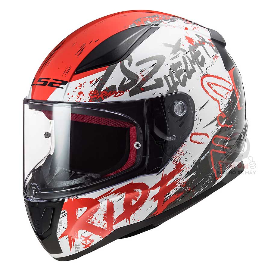 Fullface LS2 FF353 Rapid Naughty Trắng Đỏ