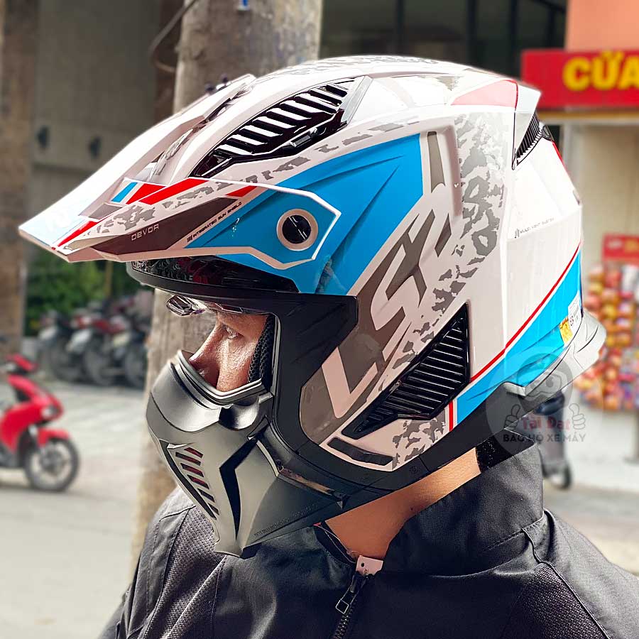 LS2 OF606 Drifter Devor Blue Helmet