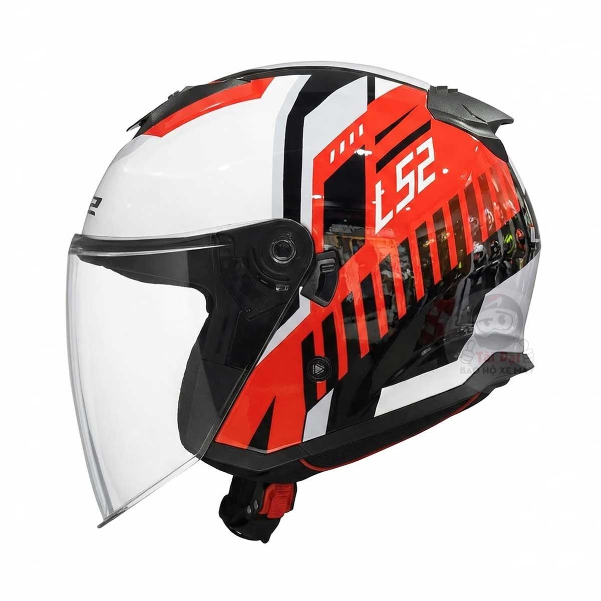 Nón LS2 Compass OF626 Trắng Đỏ