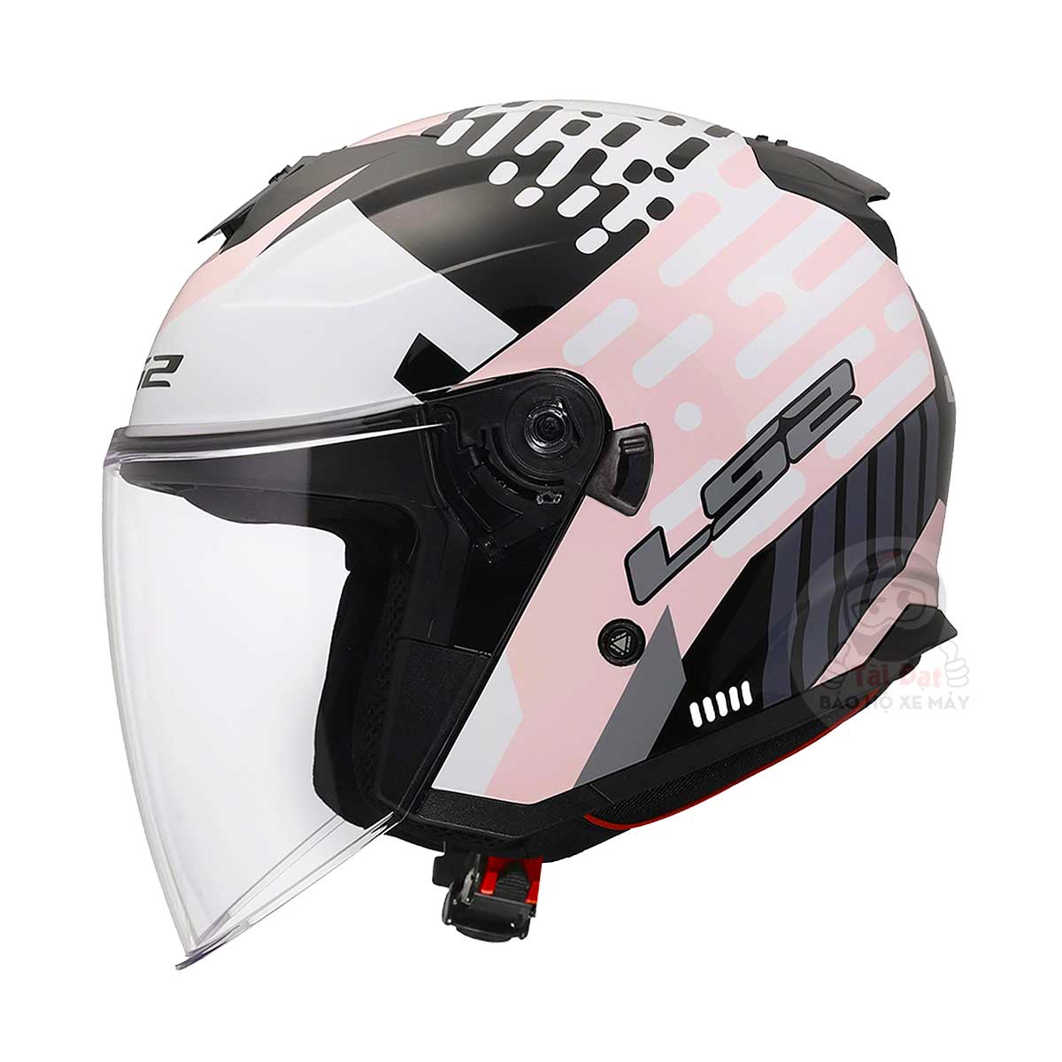 Nón LS2 Compass OF626 Trắng Hồng