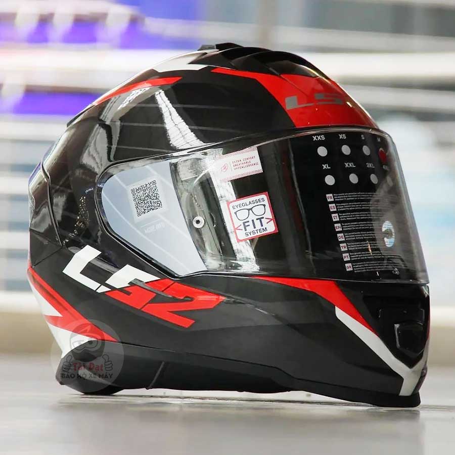 LS2 FF800 Storm Nerve Đen đỏ