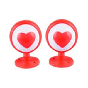 Mắt cute, Tim trang trí mũ bảo hiểm