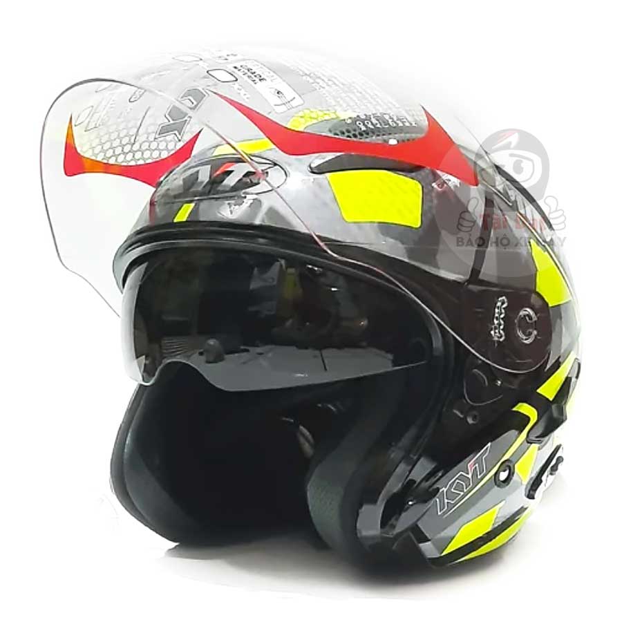KYT Mimetic Yellow Gloss Helmet