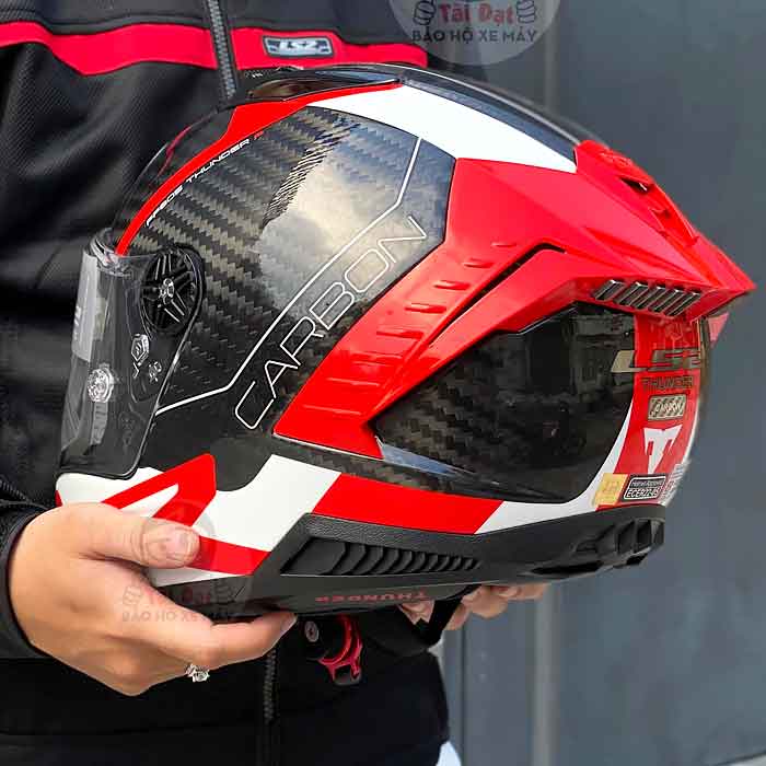 LS2 FF805 Thunder Racing 1 Red White Helmet