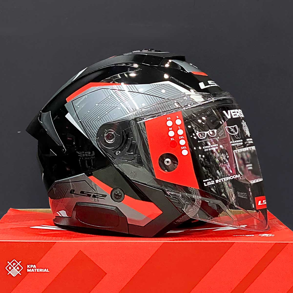 LS2 Verso II OF618 Air Xám Đỏ