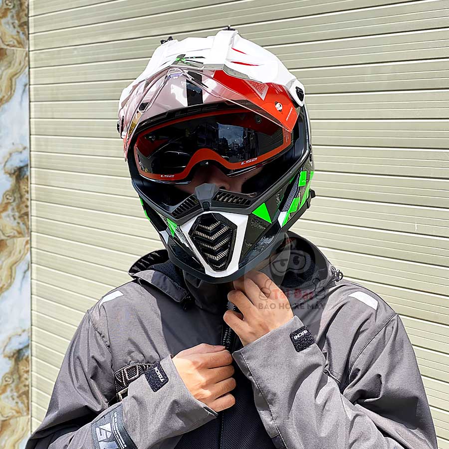 LS2 Pioneer Heavy Đen trắng MX436