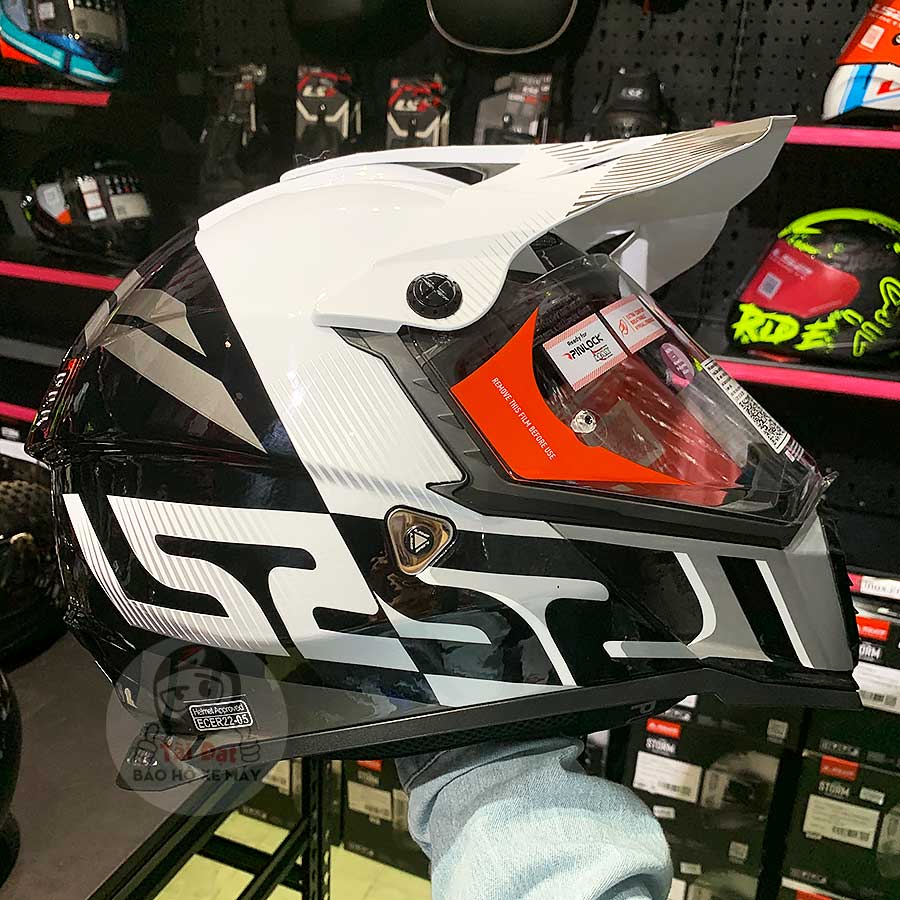 LS2 Pioneer Strike Black White MX436 Helmet