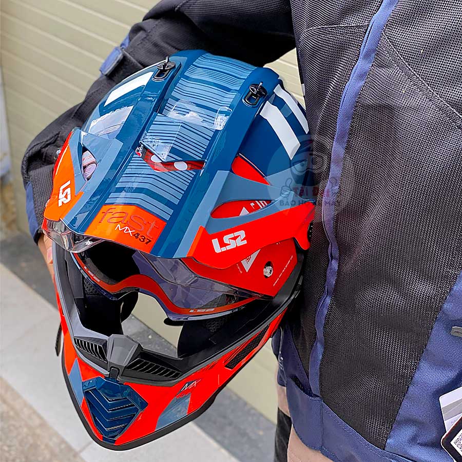 LS2 Pioneer Xcode Orange blue MX436 Helmet