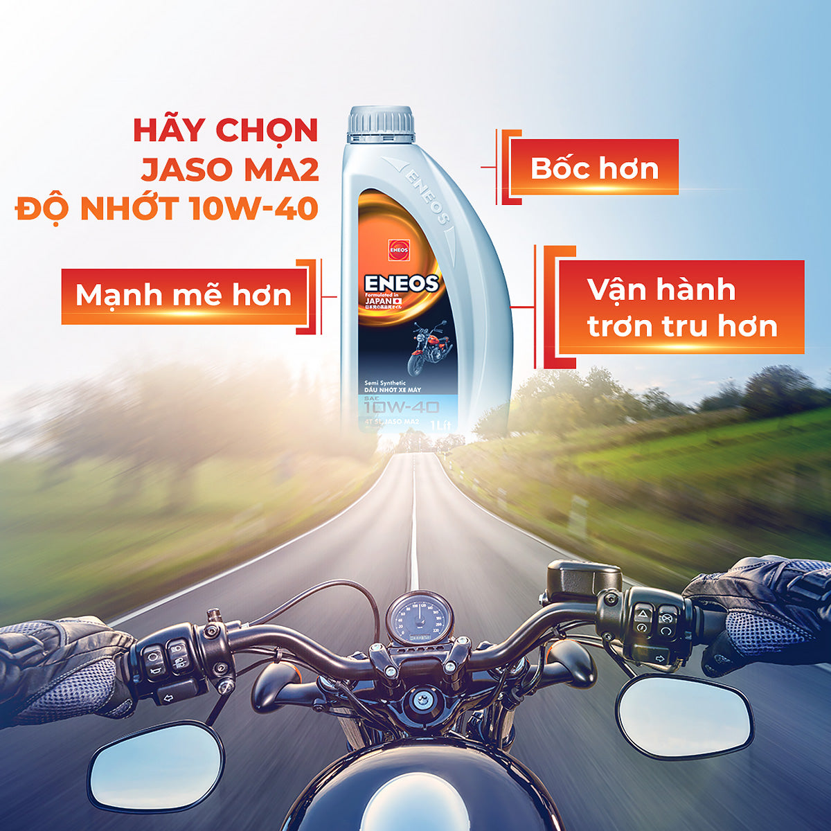 Dầu nhớt Eneos 10W-40 SL/MB tay ga