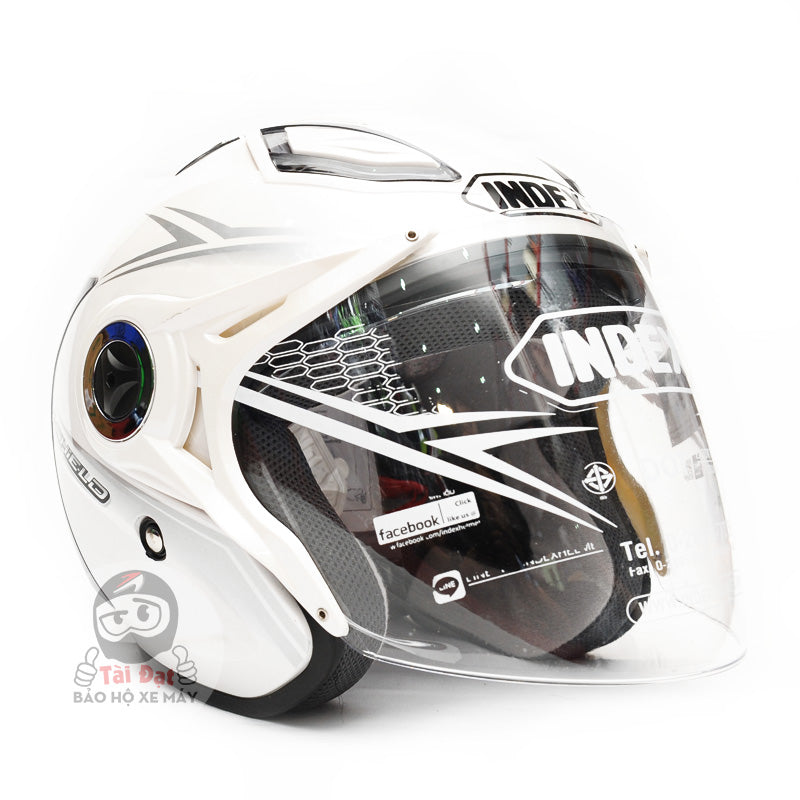 Nón bảo hiểm 3/4 INDEX Titan 7 i-shield 2 kính Thái Lan