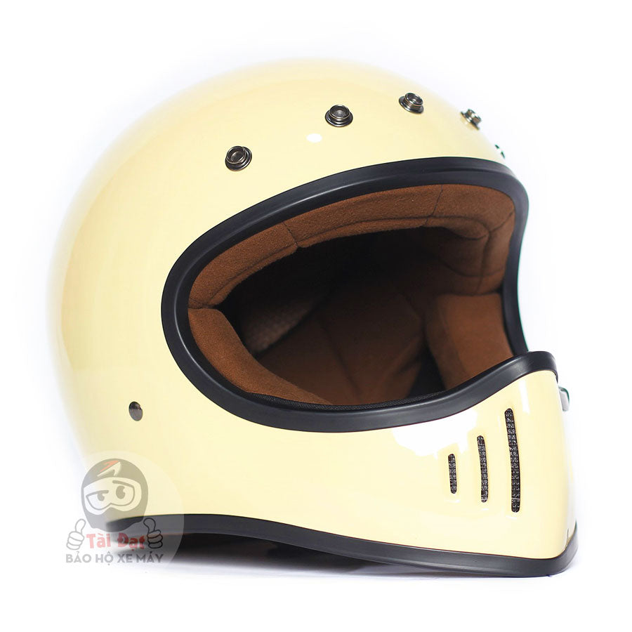Nón fullface Classic RAW AMBER Vàng Kem