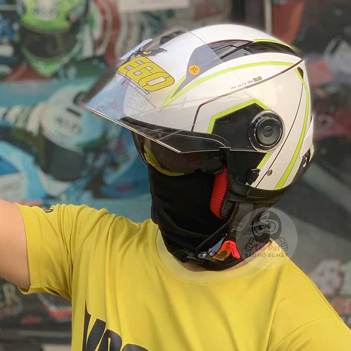 Mũ bảo hiểm Ego E41 Trắng Xanh