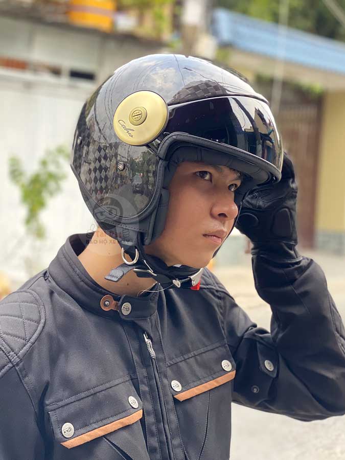 Mũ LS2 Cabrio Carbon OF597 bóng