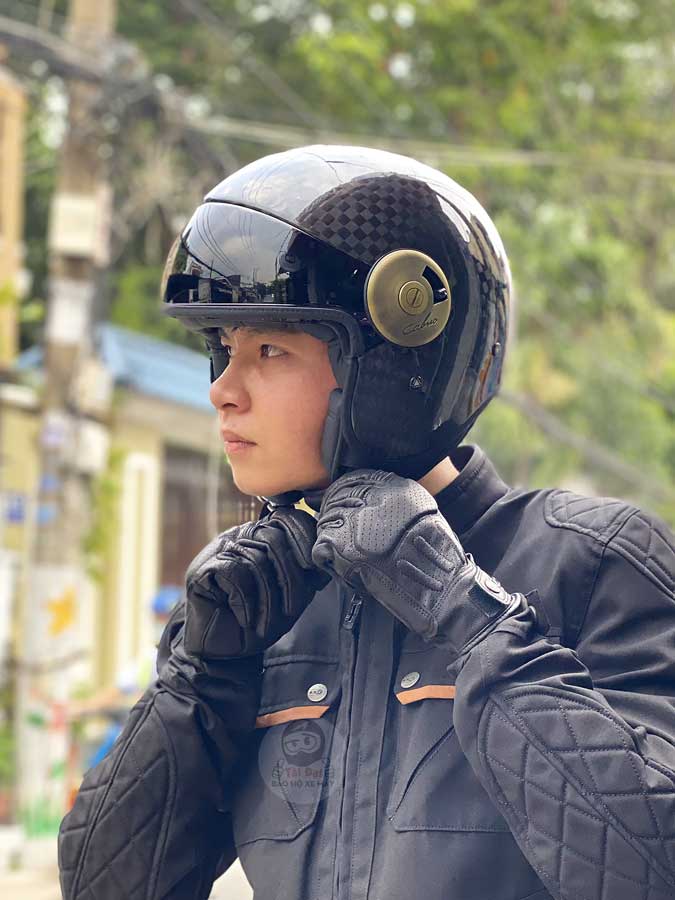 Mũ LS2 Cabrio Carbon OF597 bóng