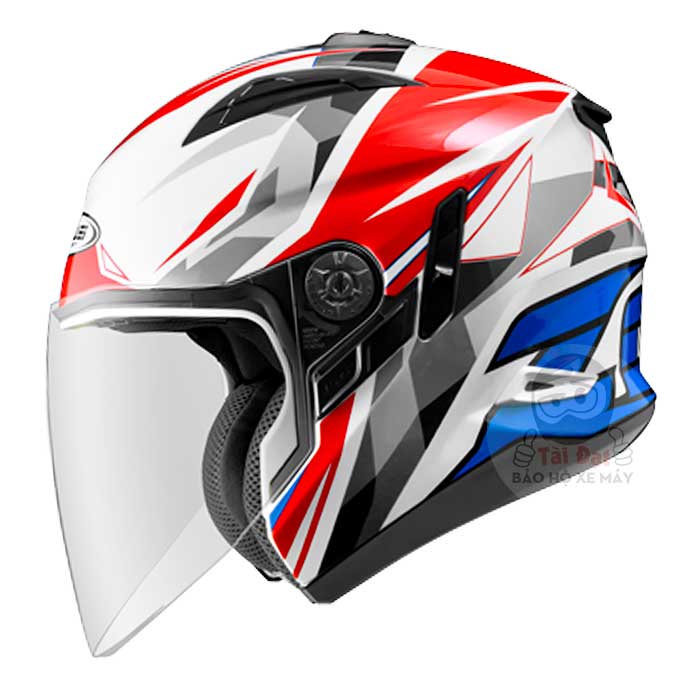 Zeus 613b AJ15 White Red Blue Helmet