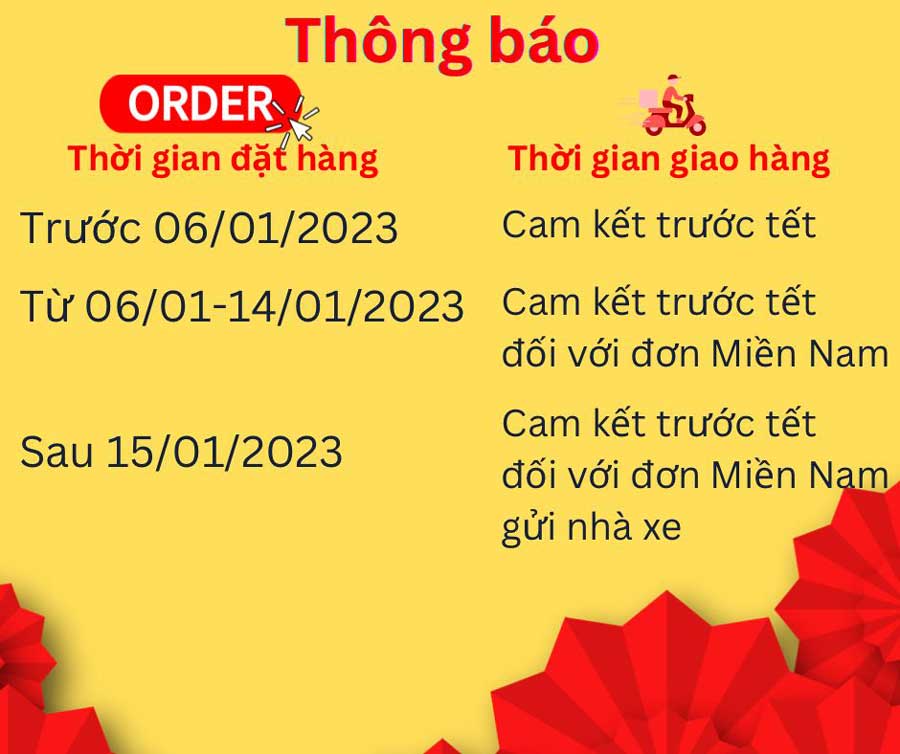 Thông báo giao hàng tết 2023