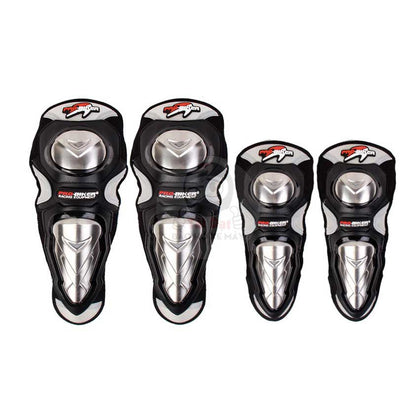Bó gối kim loại inox Pro-Biker (2 Tay + 2 Chân)