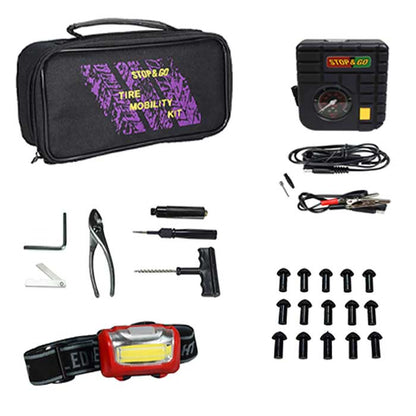 Bơm vá xe Stop&Go có bơm điện & đèn SG6001