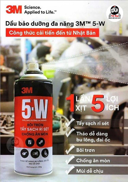 Chai xịt bôi trơn, chống rỉ sét, tẩy rửa 3M 5W