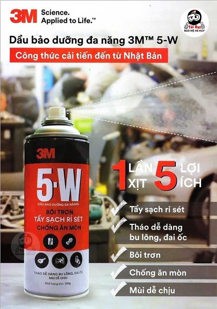Chai xịt bôi trơn, chống rỉ sét, tẩy rửa 3M 5W