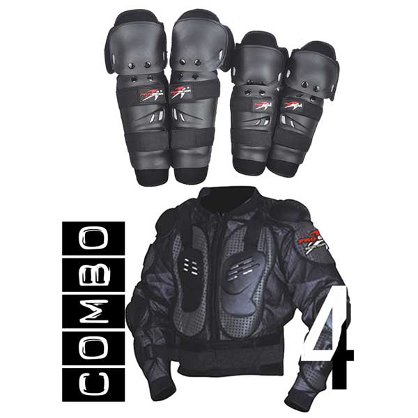 Combo 4: Bó gối + Áo giáp lưới Pro-biker