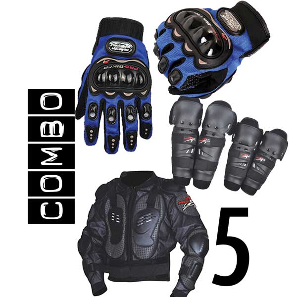 Combo 5: Găng tay + Bó gối + Áo giáp lưới Pro-biker