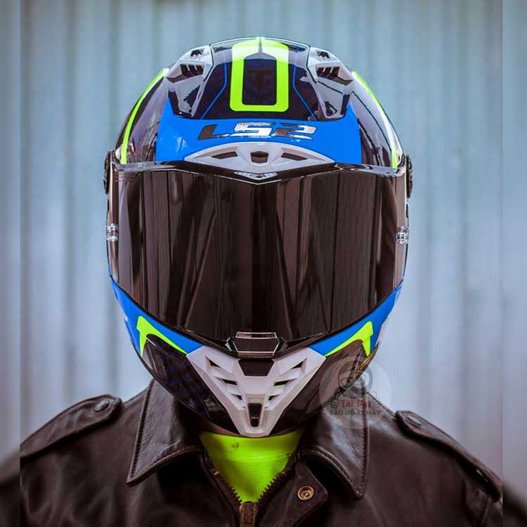 LS2 FF805 Thunder Racing 1 Blue Yellow Helmet