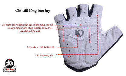 Găng tay xe đạp nửa ngón Izumi