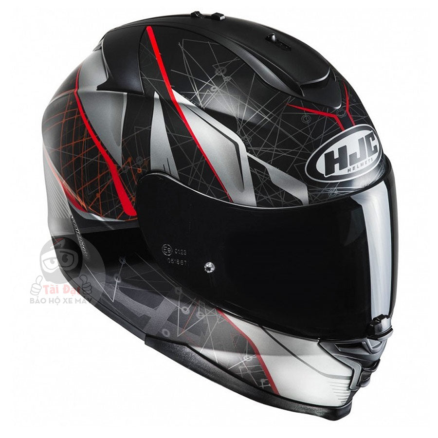 HJC IS-17 Daugava Black Red Helmet