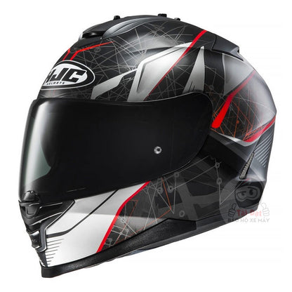HJC IS-17 Daugava Black Red Helmet