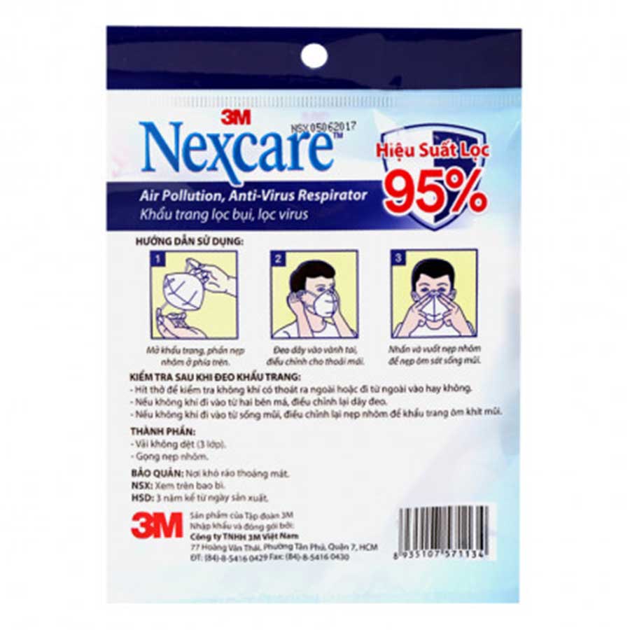 Khẩu trang 3M 9501A (3 cái)