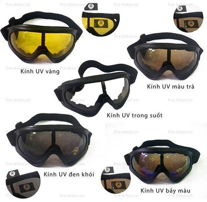 Kính chống nắng chống tia UV đi môtô xe máy UV100