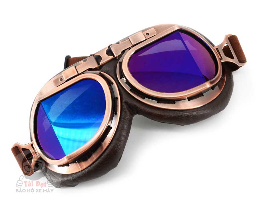 Kính phi công cổ điển cho nón bảo hiểm (gọng đồng)