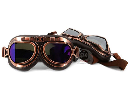 Kính phi công cổ điển cho nón bảo hiểm (gọng đồng)