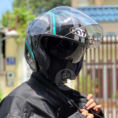 KYT NFJ Radar Aqua Blue Helmet
