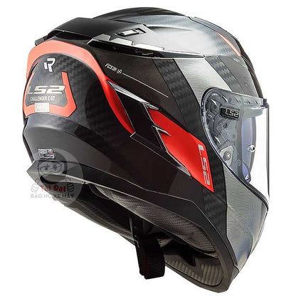 LS2 Challenger FF327 Carbon tem Alloy Đỏ