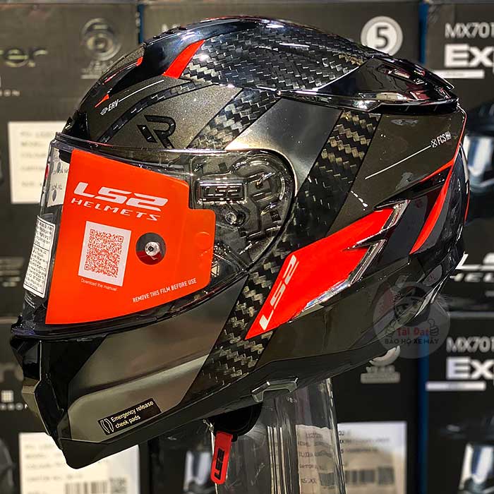 LS2 Challenger FF327 Carbon tem Alloy Đỏ