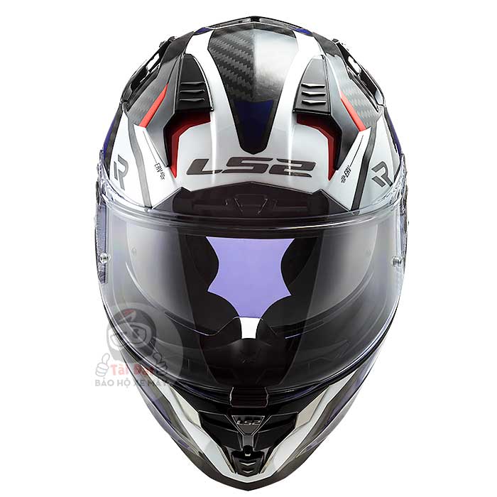 LS2 Challenger FF327 Carbon Alloy White Blue Helmet