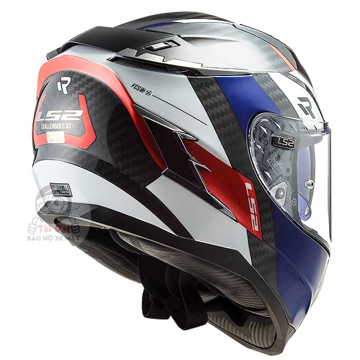 LS2 Challenger FF327 Carbon Alloy White Blue Helmet