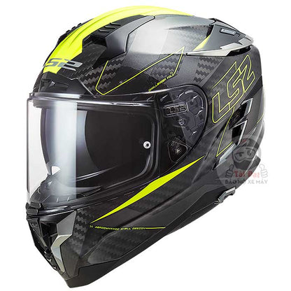LS2 Challenger FF327 Carbon Fold Yellow Helmet