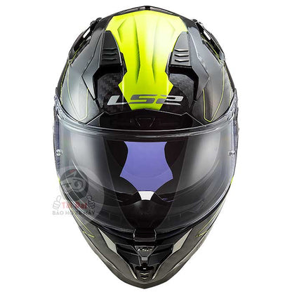 LS2 Challenger FF327 Carbon Fold Yellow Helmet