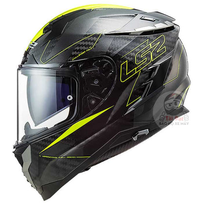 LS2 Challenger FF327 Carbon Fold Yellow Helmet