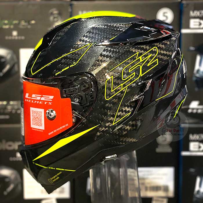 LS2 Challenger FF327 Carbon Fold Yellow Helmet