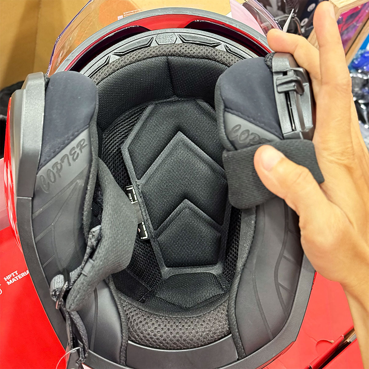 LS2 OF600 Copter Mesh Red Helmet